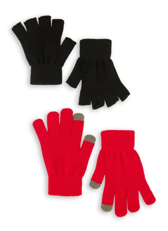 Ribbed Texting Gloves 2 Pack sold by Rainbow
