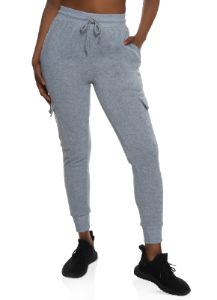 Fleece Cargo Pocket High Waist Joggers sold by Rainbow