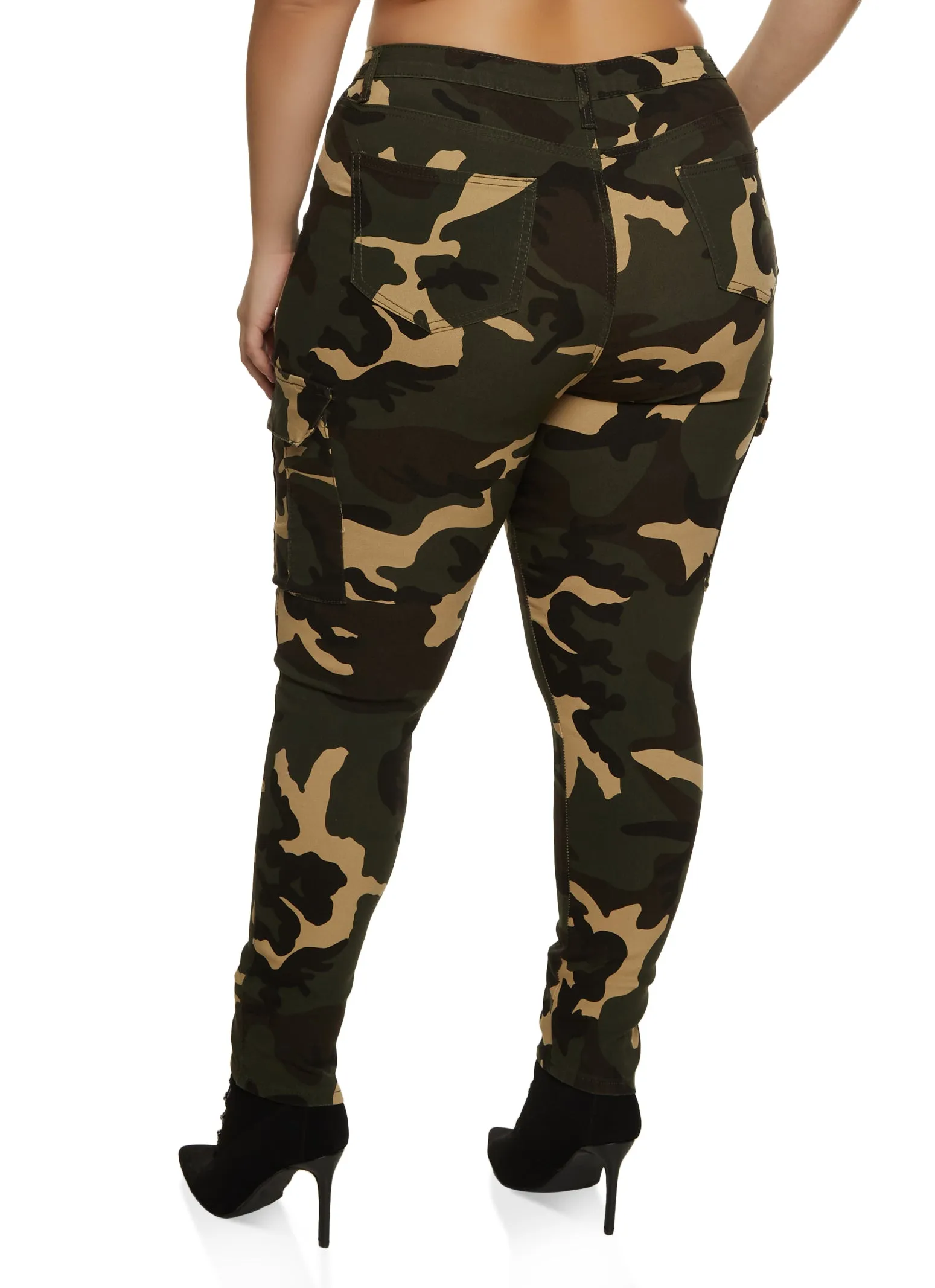 Plus Size Skinny Leg Camo Cargo Pants sold by Rainbow product image thumbnail 3