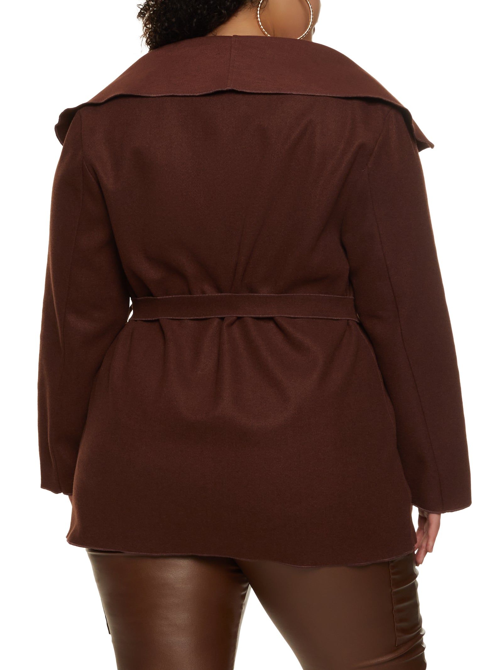 Plus Size Belted Wrap Coat sold by Rainbow product image thumbnail 3