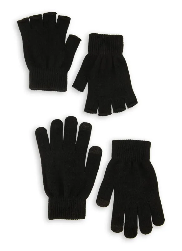 Ribbed Texting Gloves 2 Pack sold by Rainbow