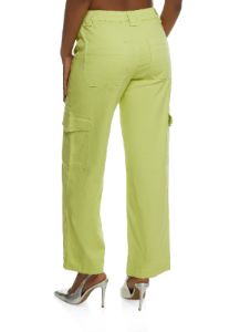 Twill High Waist Wide Leg Cargo Pants sold by Rainbow