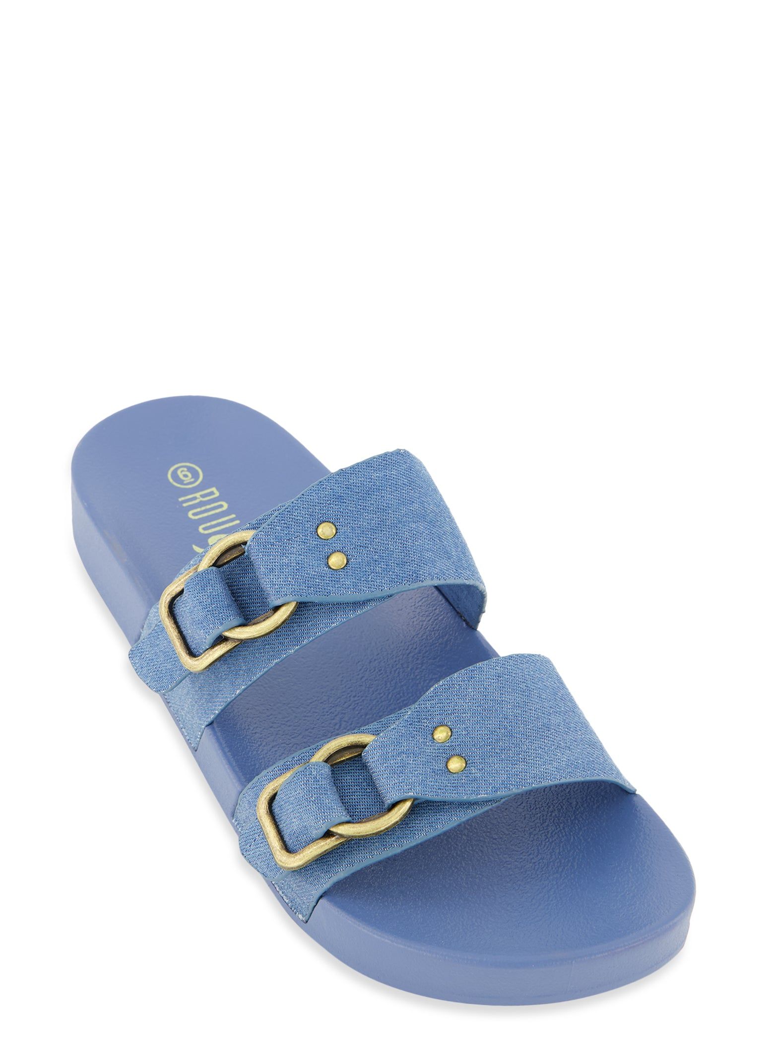 Double Band Buckle Slide Sandals sold by Rainbow