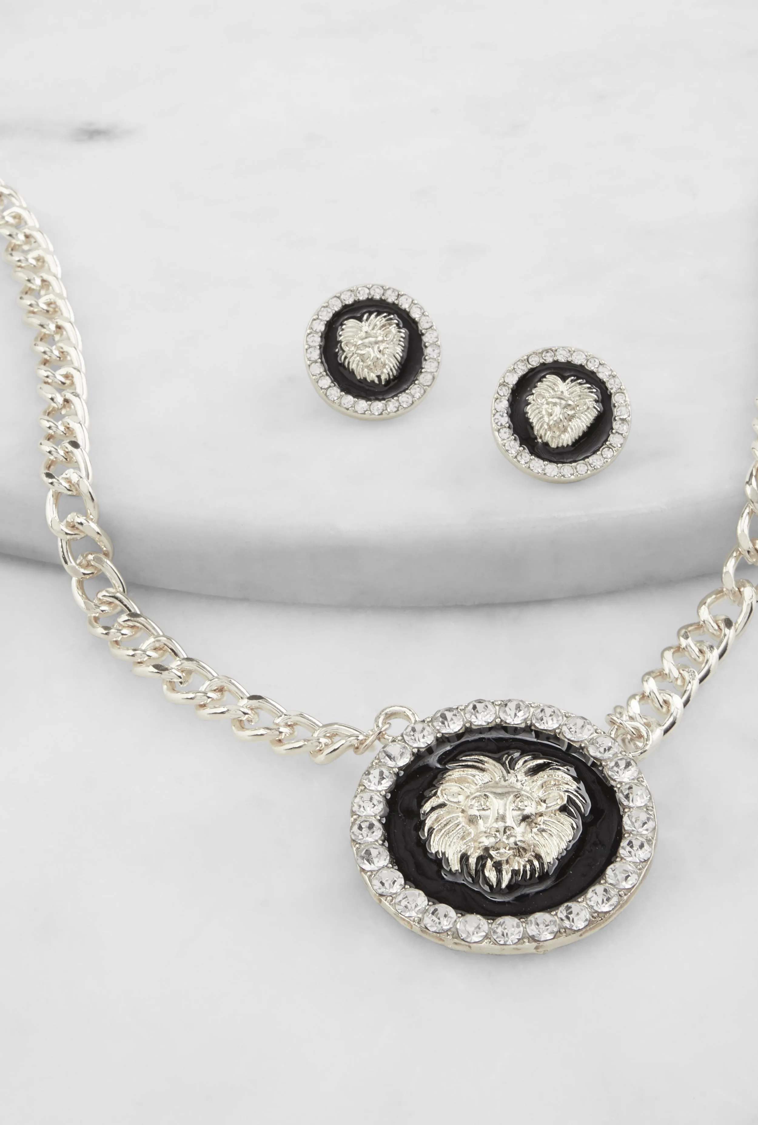 Lion Pendant Necklace and Stud Earrings sold by Rainbow product image thumbnail 2