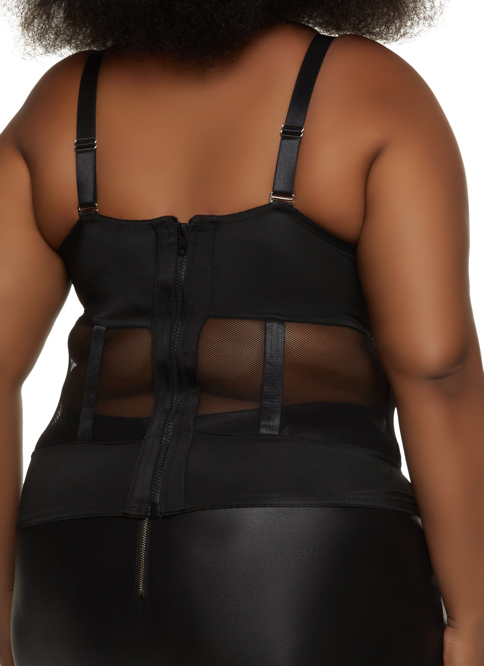 Plus Size Mesh Detail Studded Bustier Top sold by Rainbow product image thumbnail 3