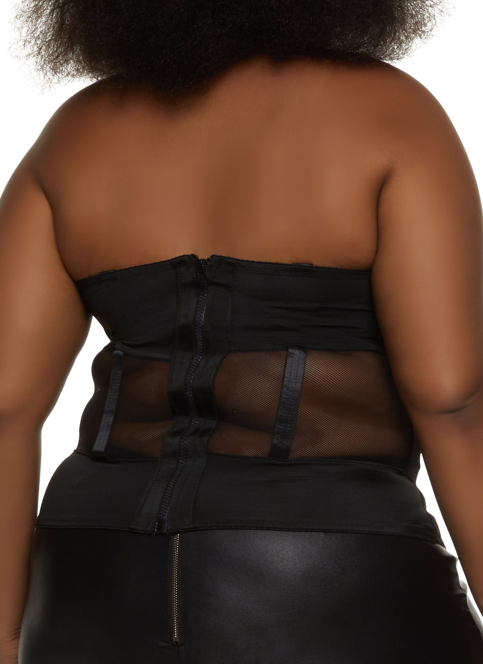 Plus Size Mesh Detail Studded Bustier Top sold by Rainbow product image thumbnail 5