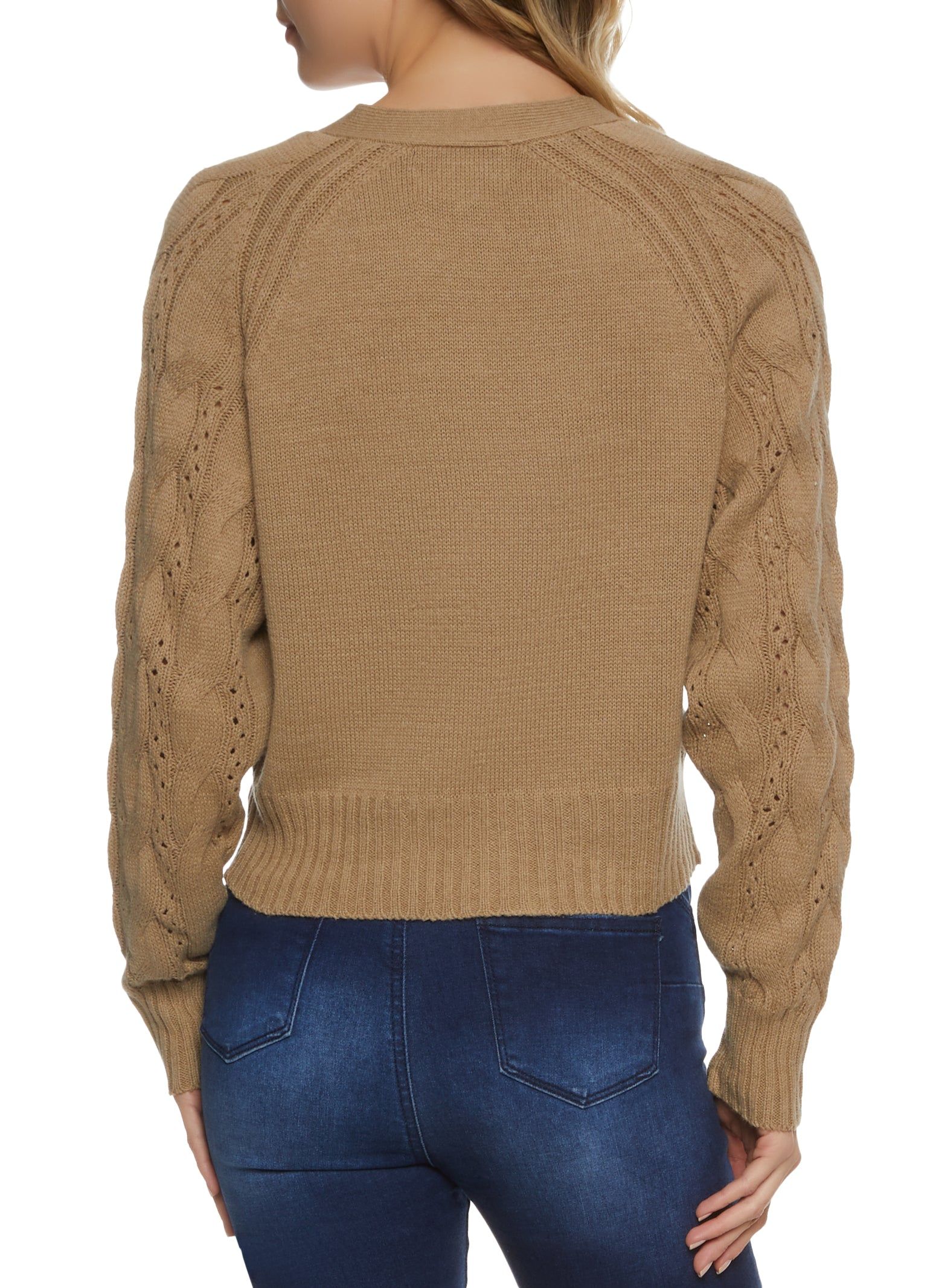 Cable Knit Pointelle Cardigan sold by Rainbow product image thumbnail 2