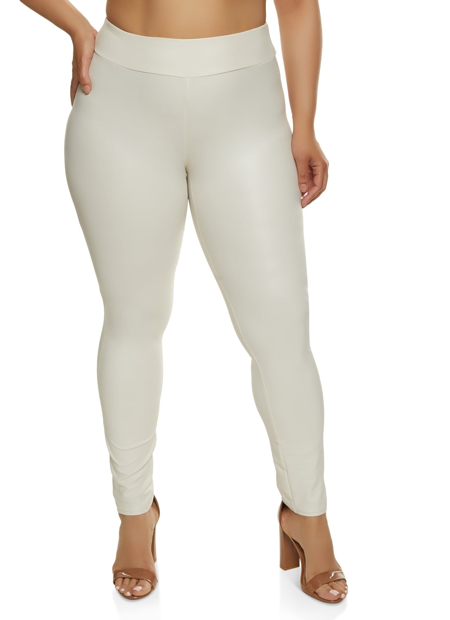 Plus Size Faux Leather High Waisted Leggings sold by Rainbow