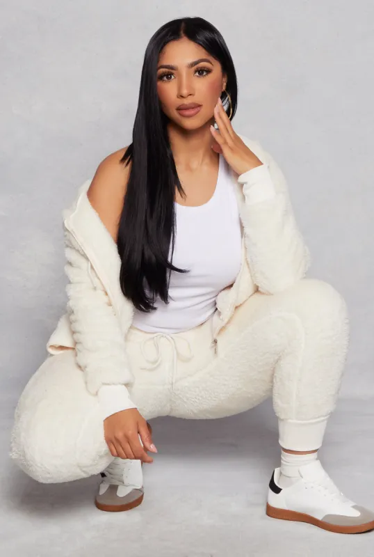 Solid Plush Zip Front Hoodie sold by Rainbow