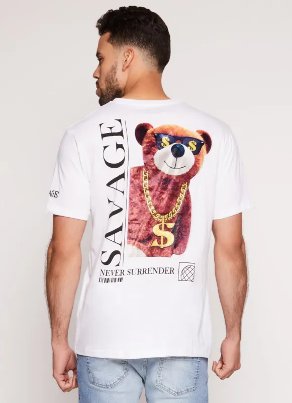Mens Savage Bear Never Surrender Tee sold by Rainbow