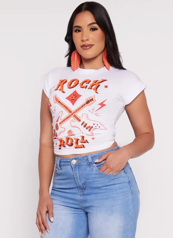 Rock and Roll Cropped Muscle Tee sold by Rainbow