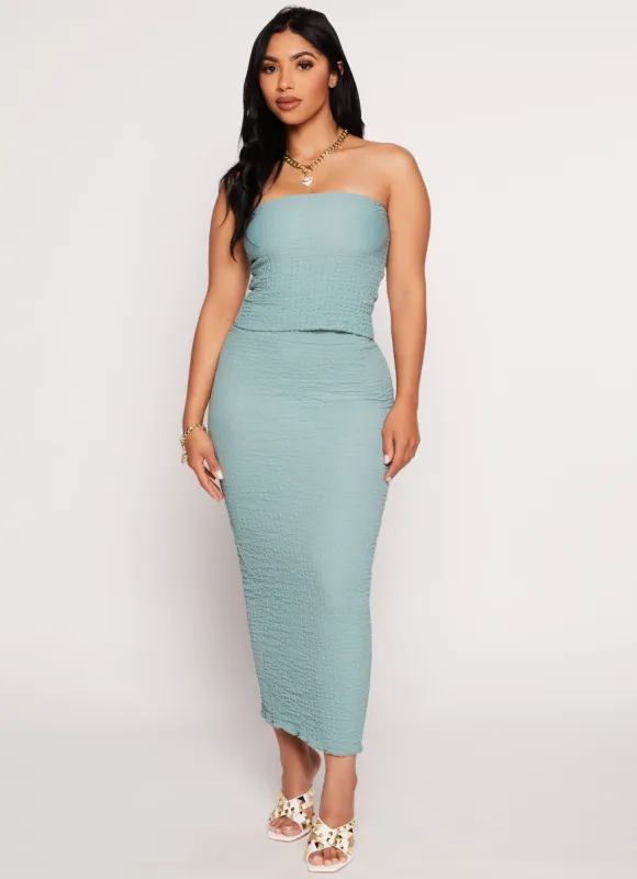 Textured Knit High Waist Skirt sold by Rainbow