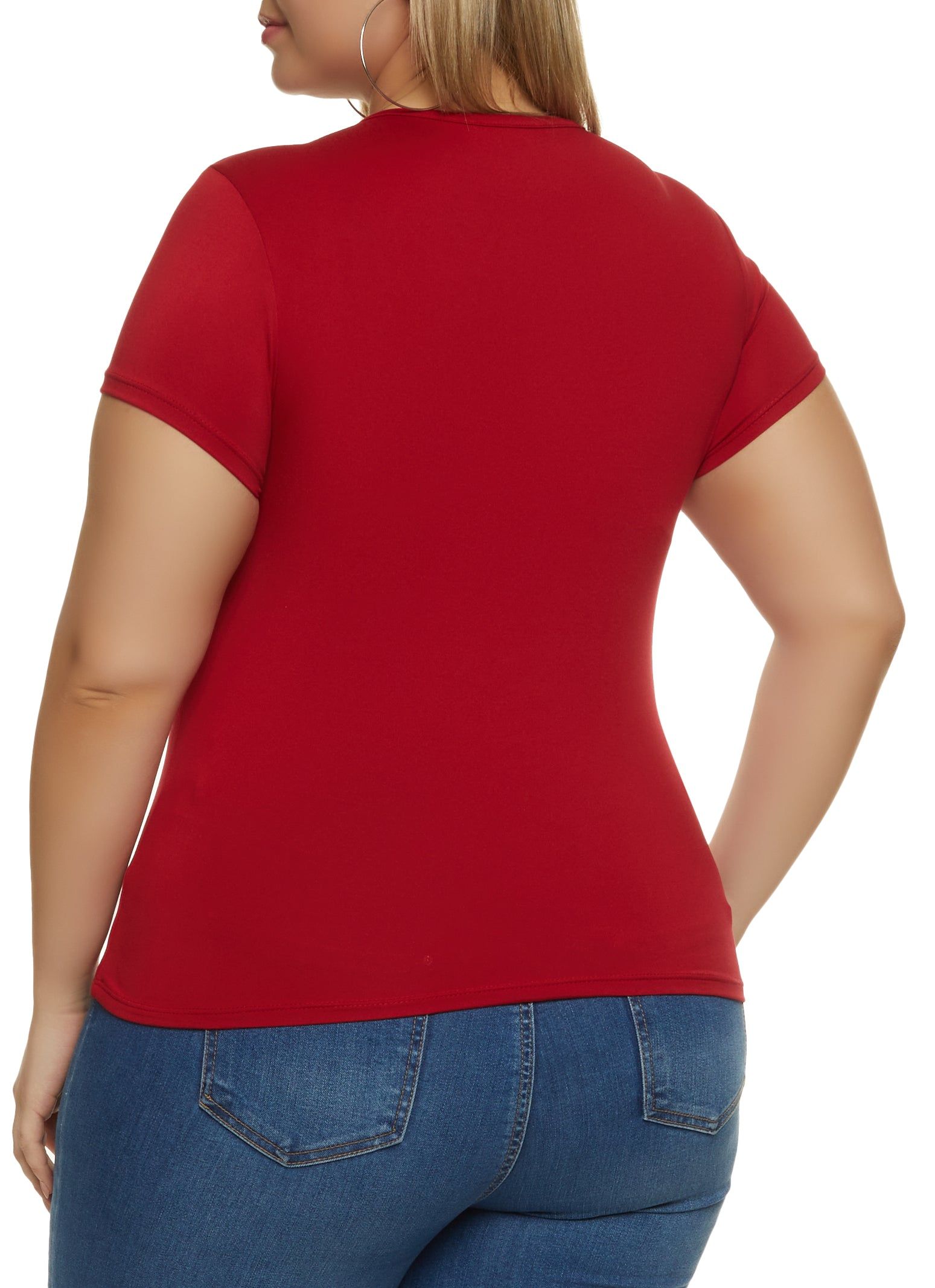 Plus Size Soft Knit Crew Neck Tee sold by Rainbow product image thumbnail 2
