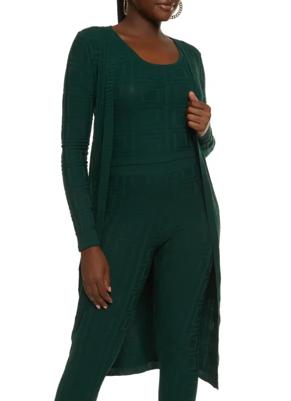 Textured Knit Greek Key Duster sold by Rainbow