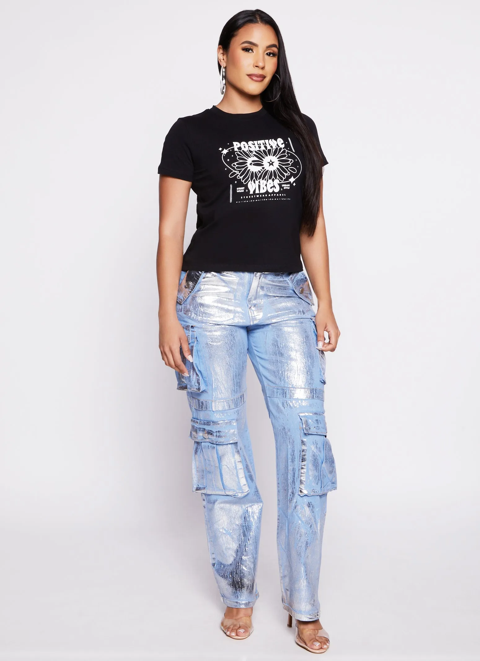 Positive Vibes Graphic T Shirt sold by Rainbow product image thumbnail 2