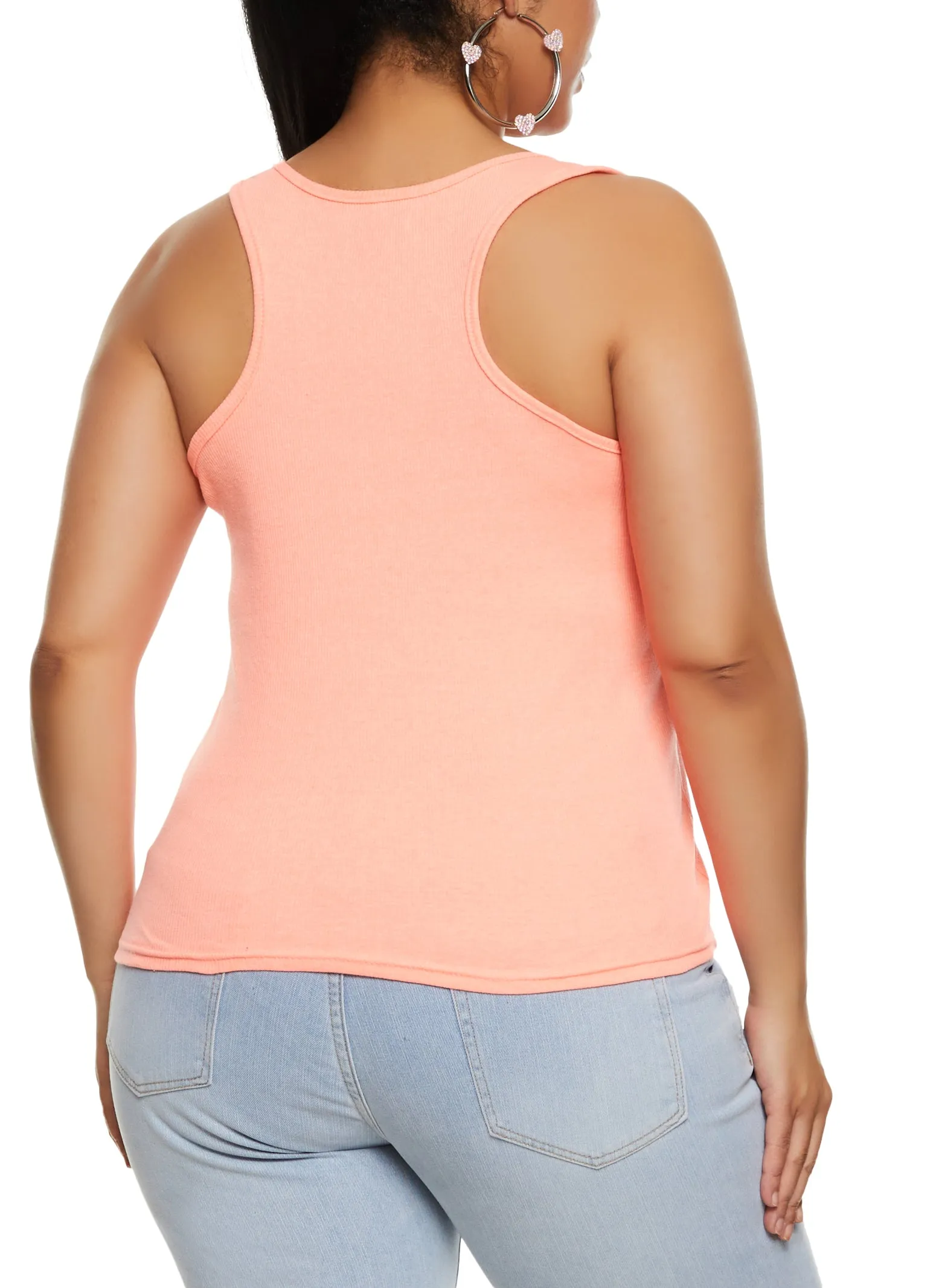 Plus Size Rib Knit Racerback Tank Top sold by Rainbow product image thumbnail 3