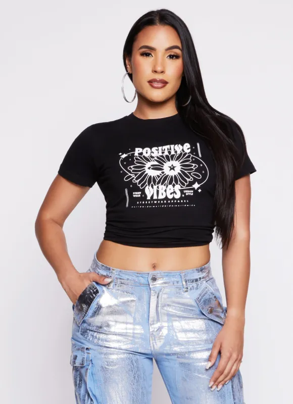 Positive Vibes Graphic T Shirt sold by Rainbow
