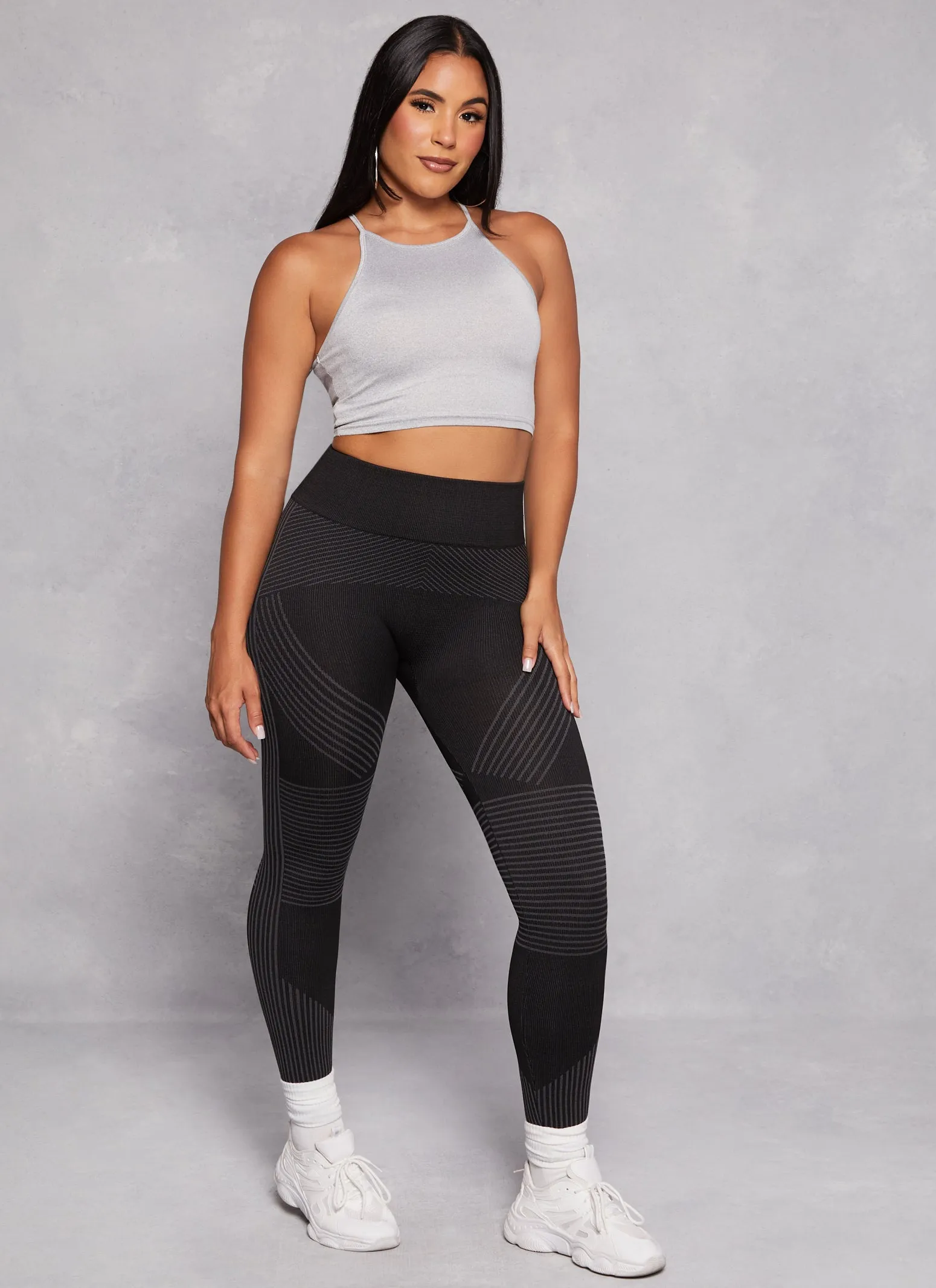 Seamless Striped High Waist Leggings sold by Rainbow