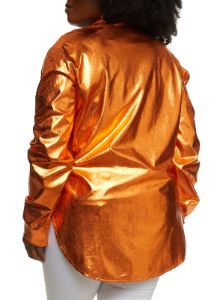 Plus Size Metallic Foil Tunic Shirt sold by Rainbow