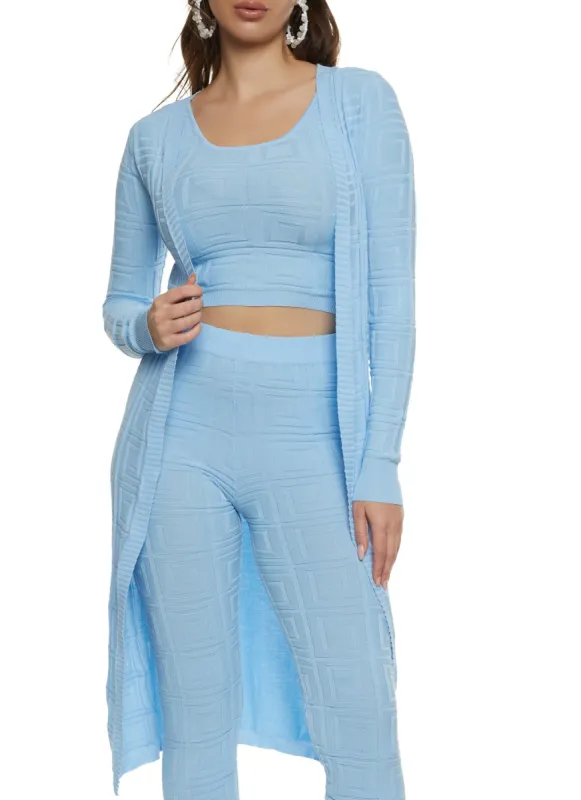 Textured Knit Greek Key Duster sold by Rainbow