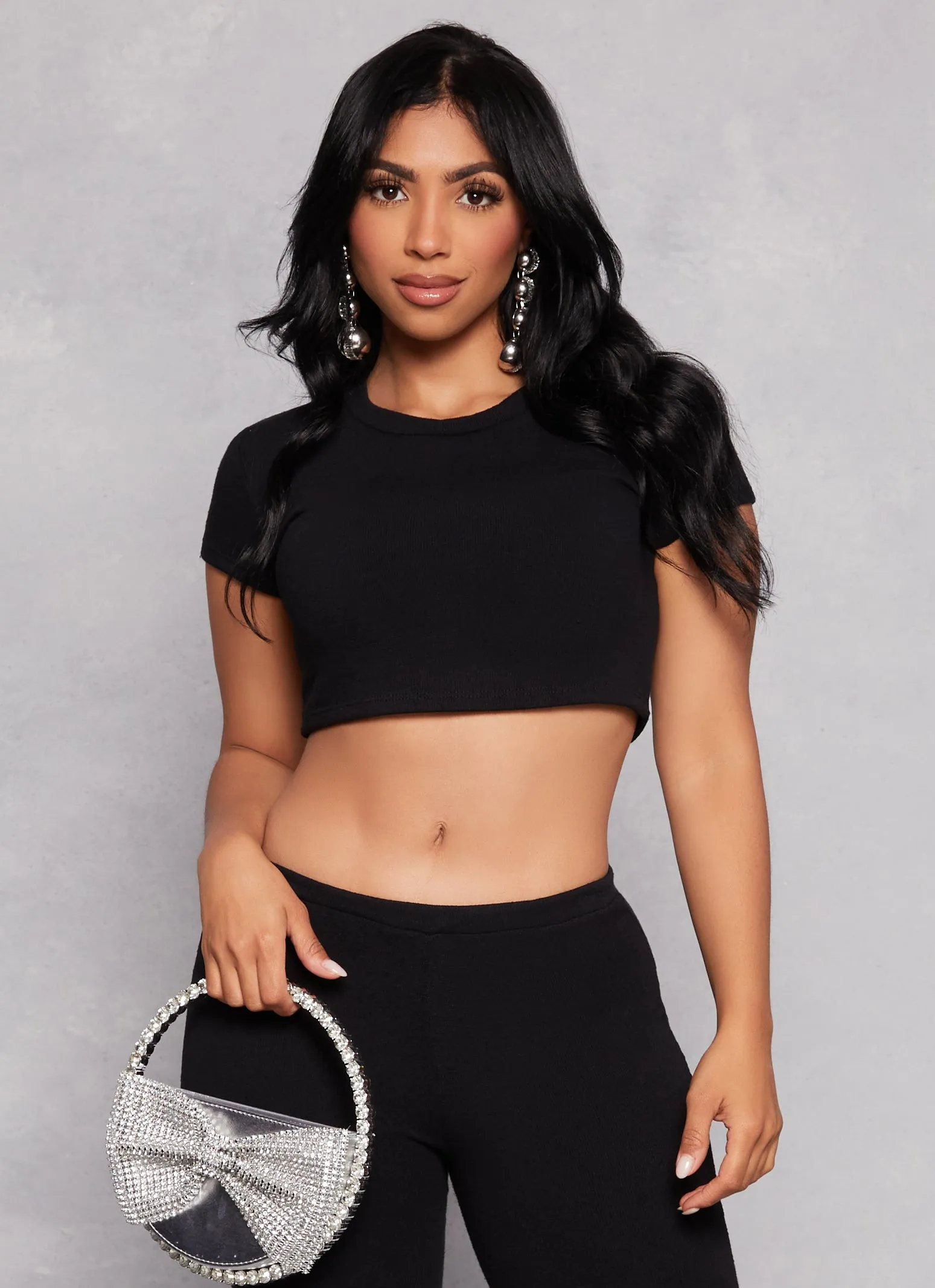 Crew Neck Short Sleeve Crop Top sold by Rainbow