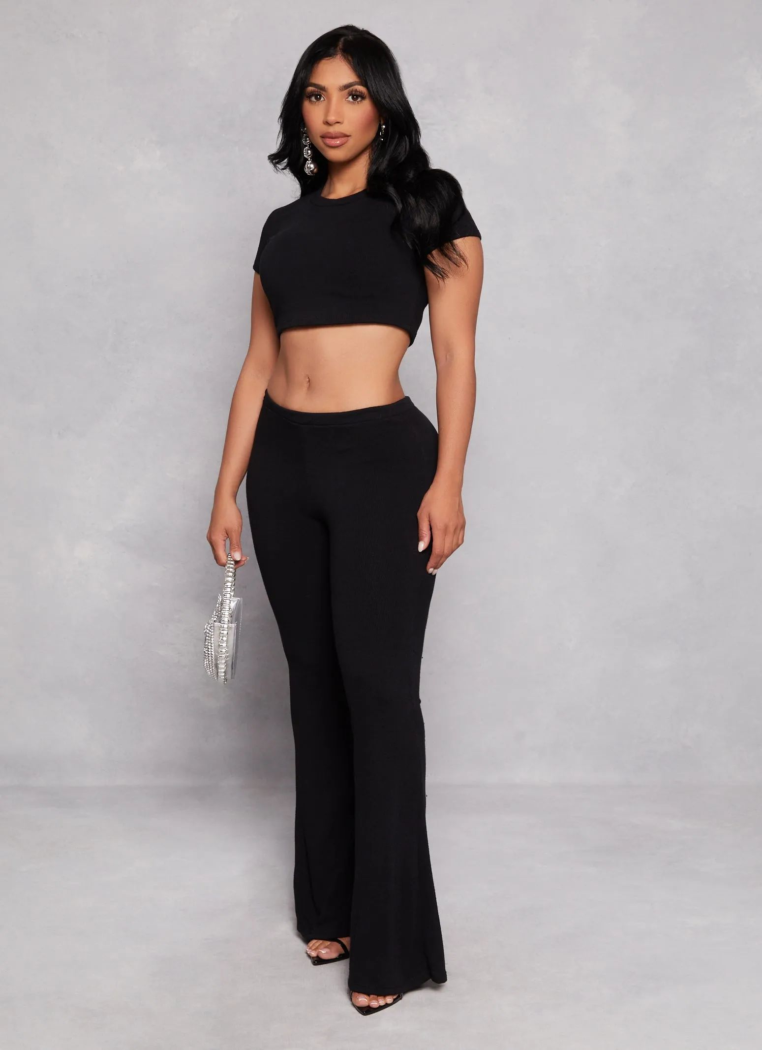 Crew Neck Short Sleeve Crop Top sold by Rainbow product image thumbnail 2
