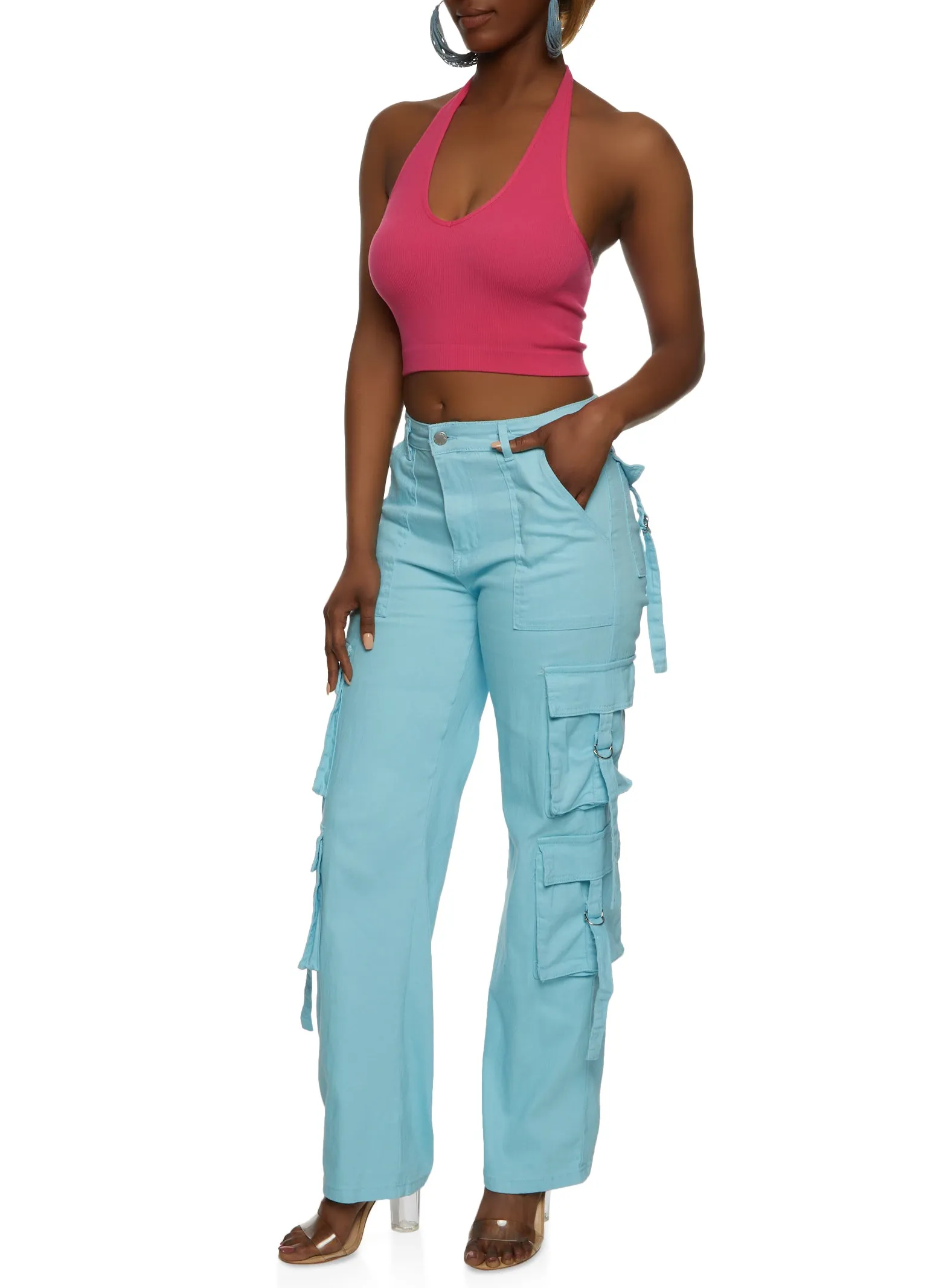 Seamless Halter Neck Crop Top sold by Rainbow product image thumbnail 2