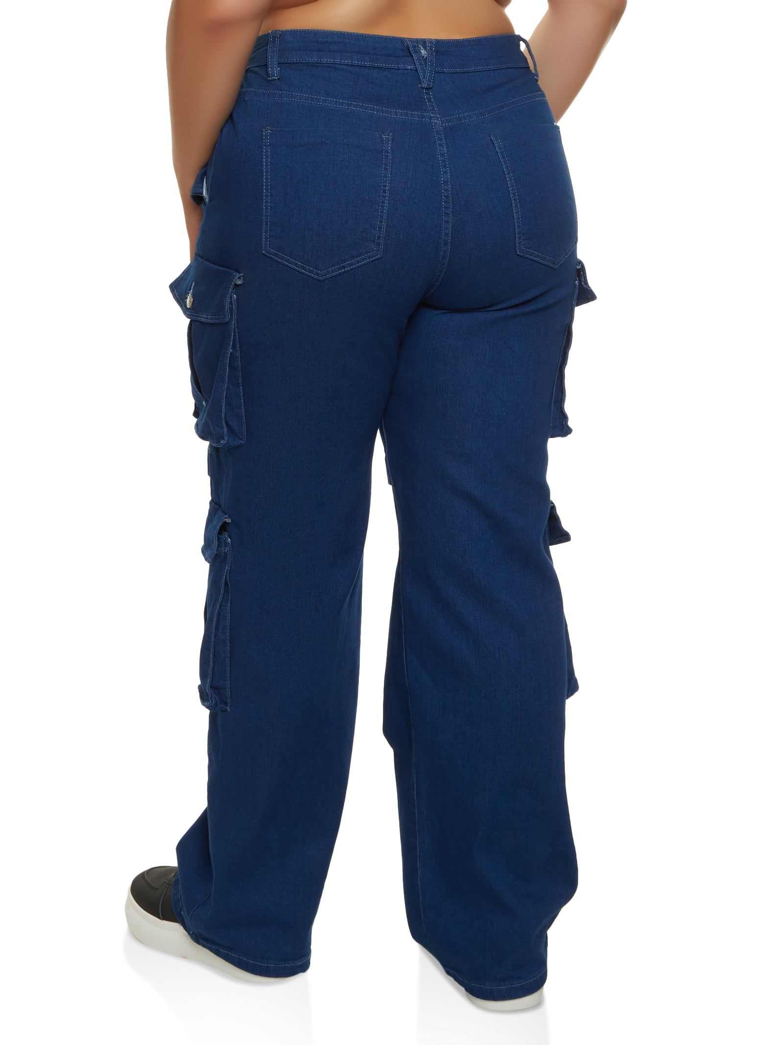 Plus Size High Waist Wide Leg Cargo Jeans sold by Rainbow product image thumbnail 3