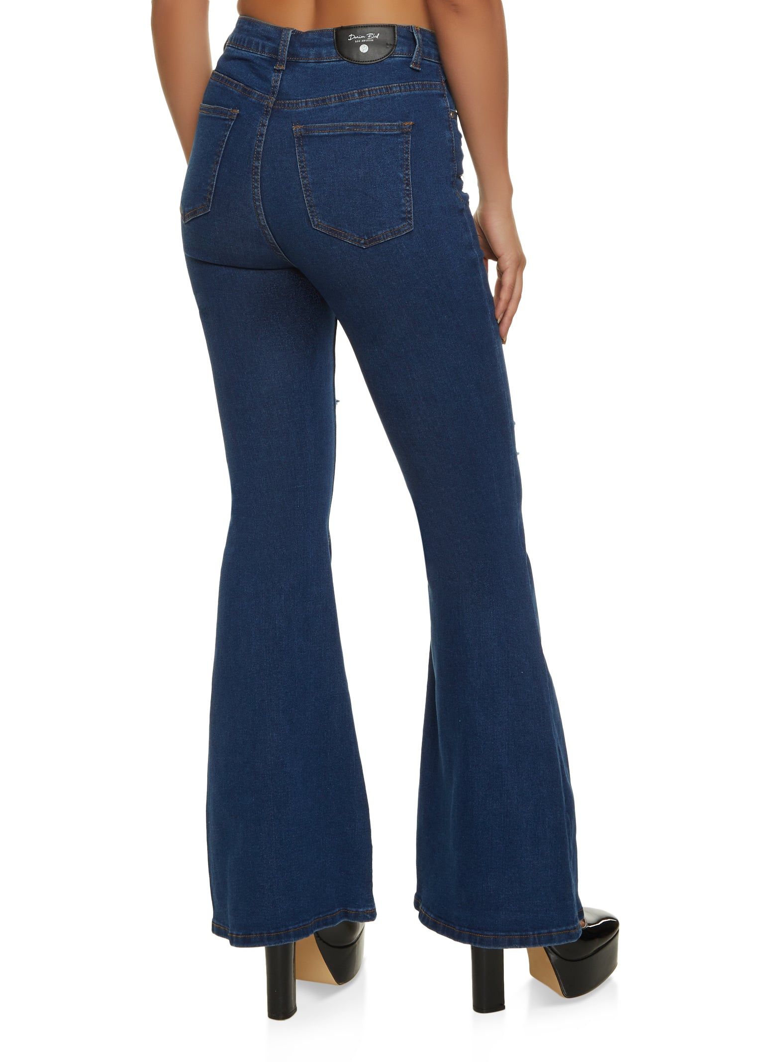 Distressed Ripped Flared Jeans sold by Rainbow product image thumbnail 2