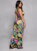 Tropical Print Cropped Tank Top and Maxi Skirt Set sold by Rainbow