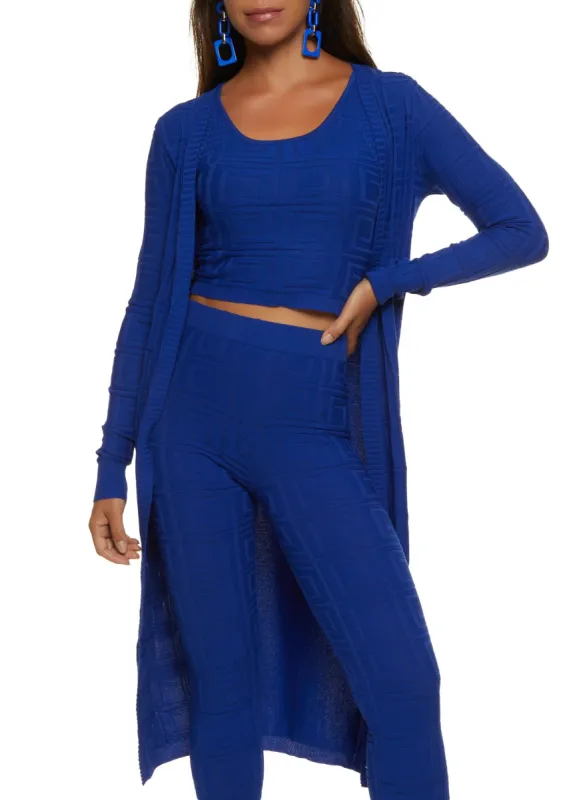 Textured Knit Greek Key Duster sold by Rainbow