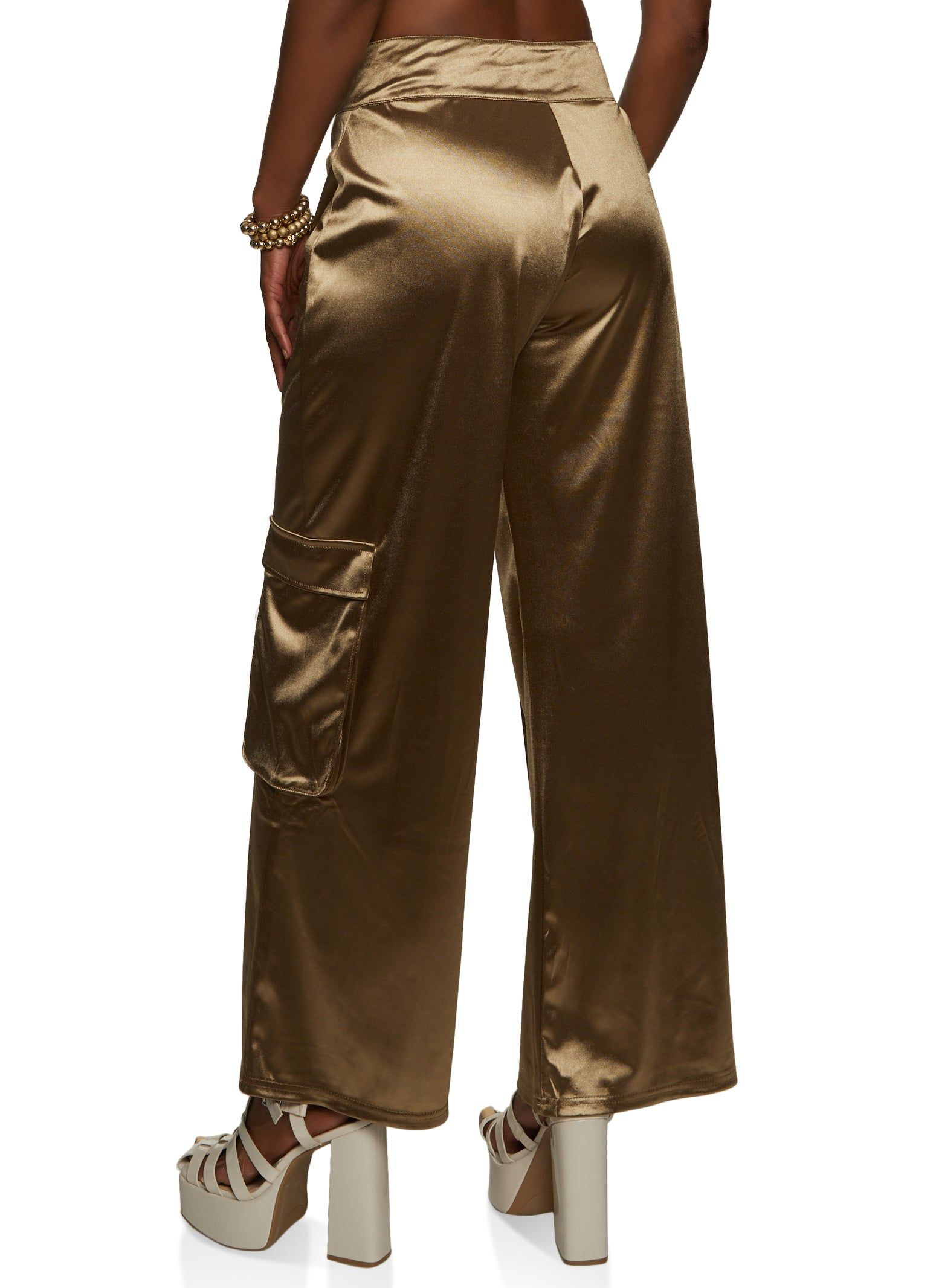 Satin Straight Leg Cargo Pants sold by Rainbow product image thumbnail 3