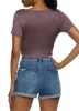 Cut Out Lace Up Front Crop Top sold by Rainbow