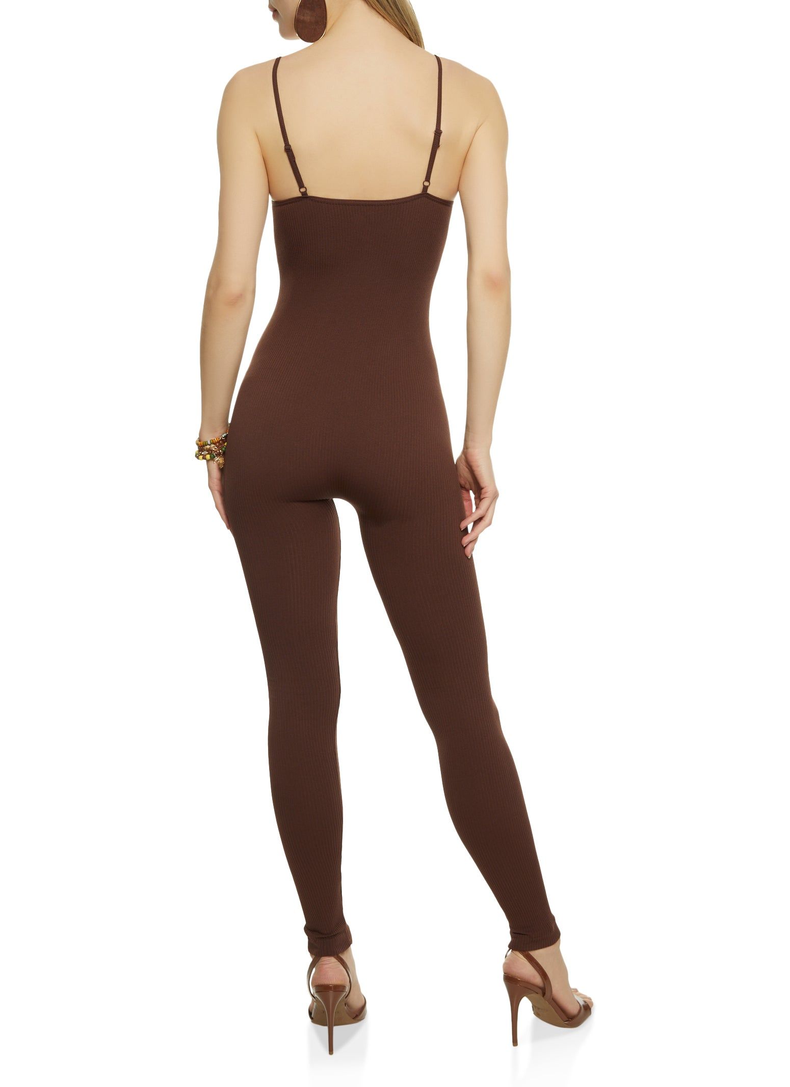 Solid Ribbed Cami Catsuit sold by Rainbow product image thumbnail 2