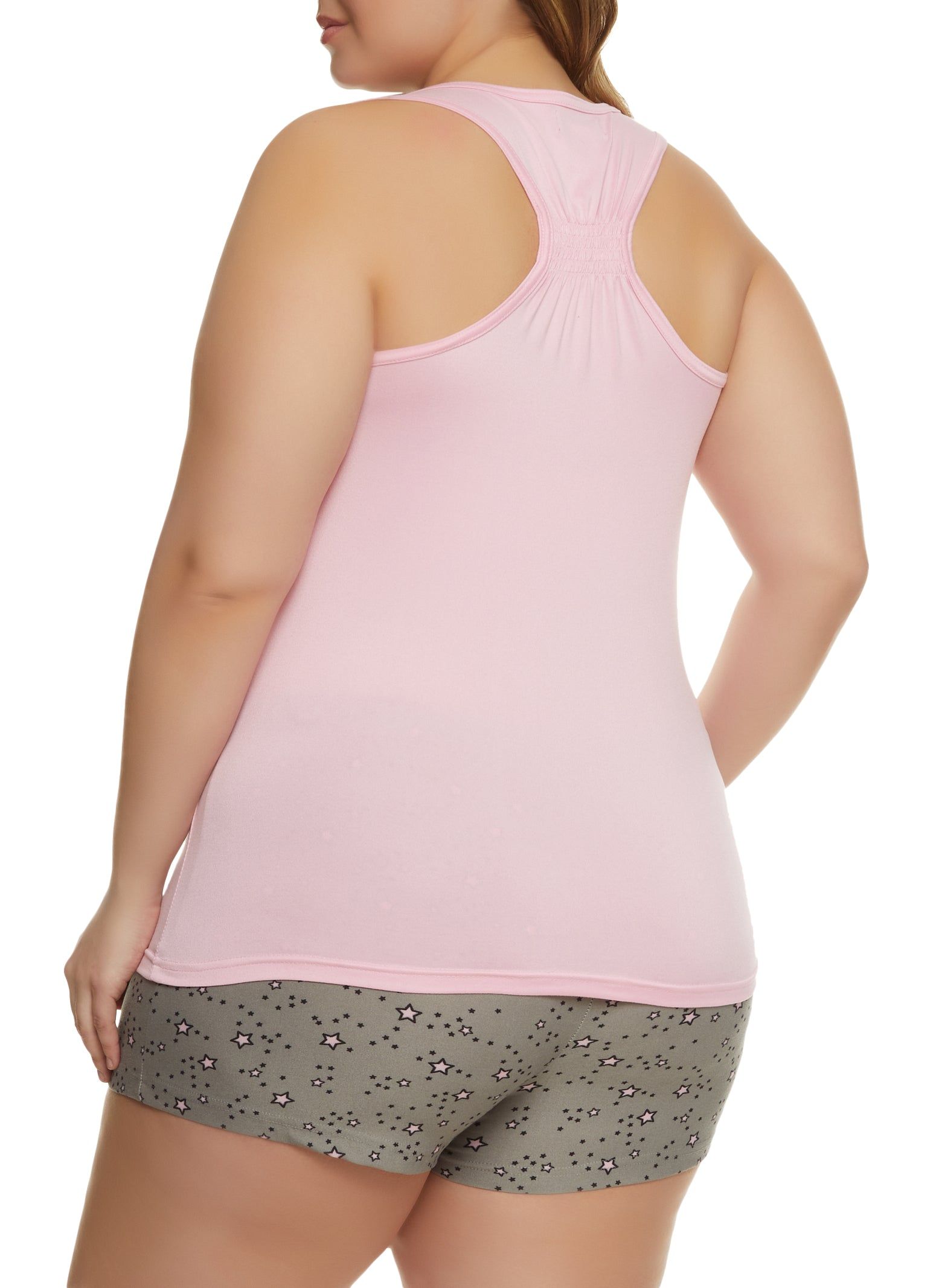 Plus Size Rather Be Sleeping Graphic Pajama Tank Top and Shorts sold by Rainbow product image thumbnail 2