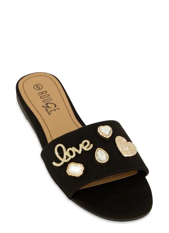 Love Charm Pendant Slide Sandals sold by Rainbow