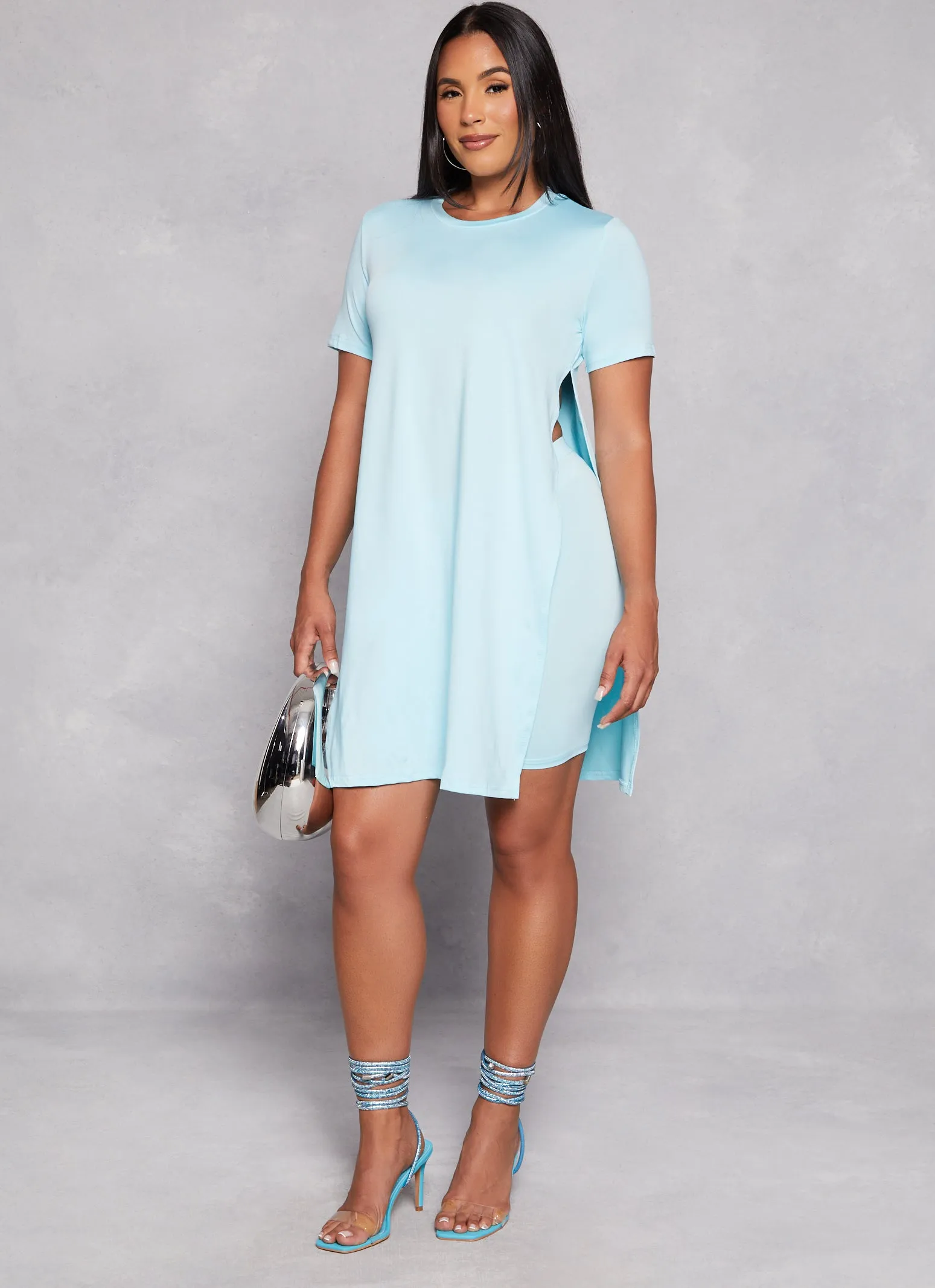 Daisy Crew Neck Side Slit Tunic Tee sold by Rainbow product image thumbnail 2