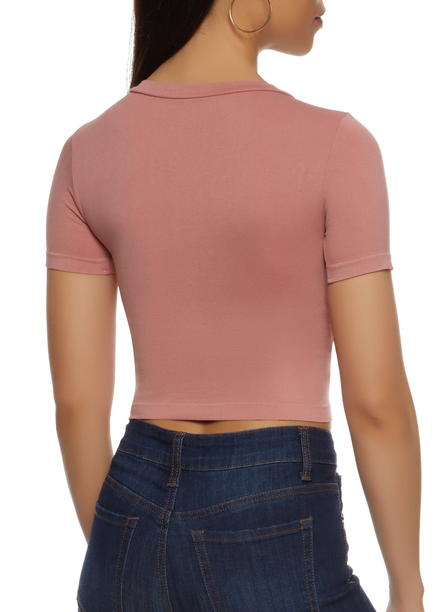 Seamless Crew Neck Cropped T Shirt sold by Rainbow product image thumbnail 2