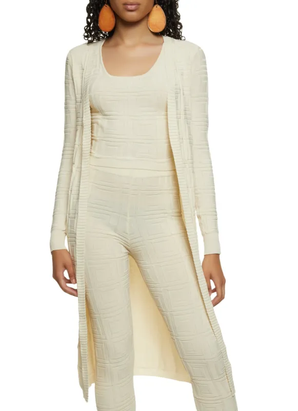 Textured Knit Greek Key Duster sold by Rainbow