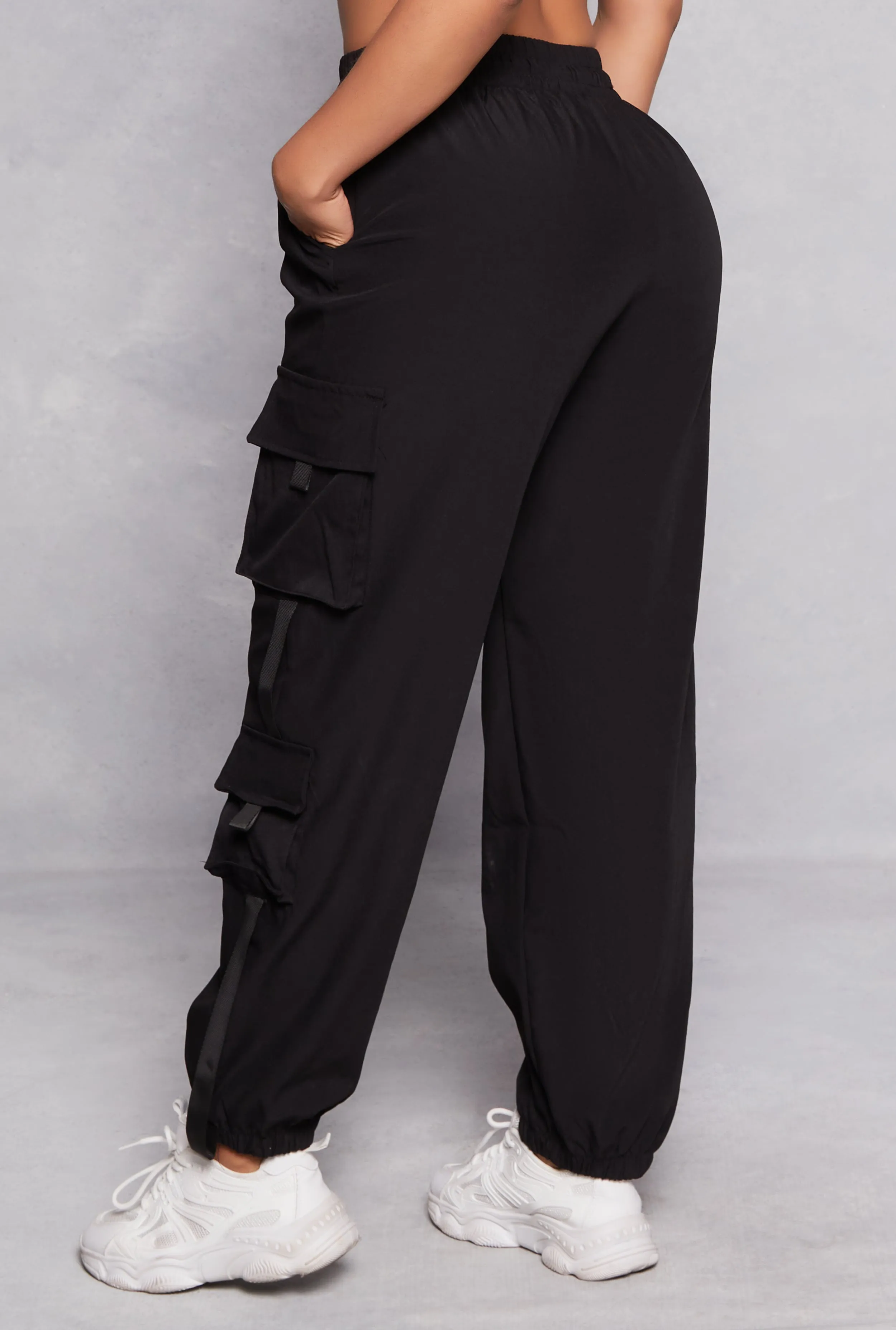 Poplin High Waisted Cargo Joggers sold by Rainbow product image thumbnail 3