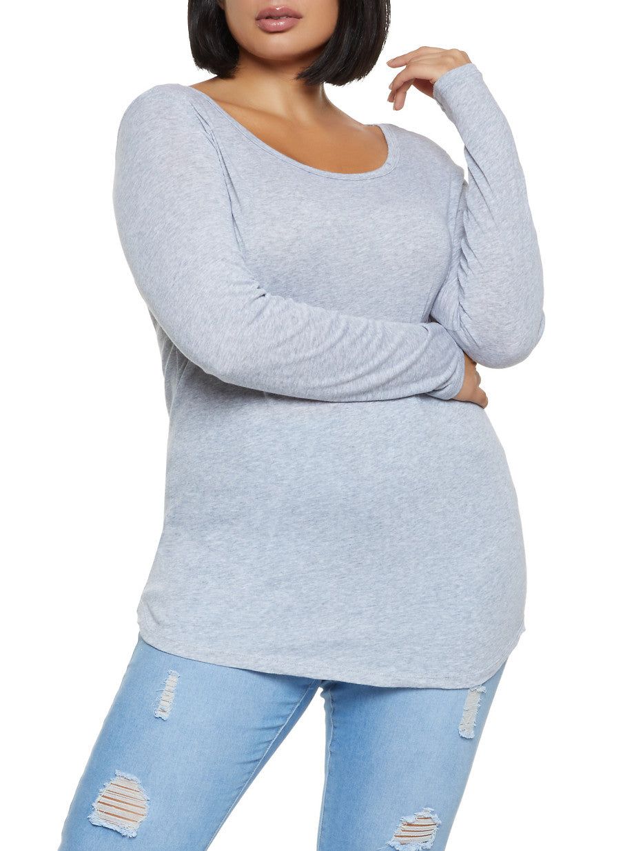Plus Size Scoop Neck Basic Top sold by Rainbow