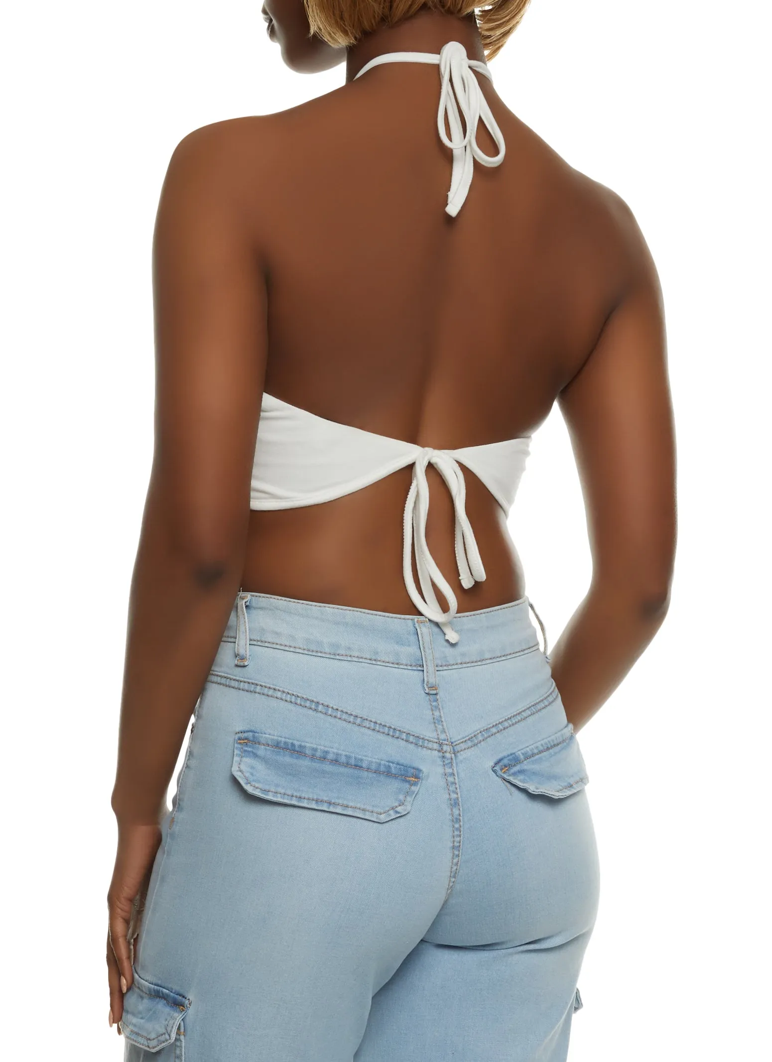 Iris Tie Back Halter Neck Crop Top sold by Rainbow product image thumbnail 2