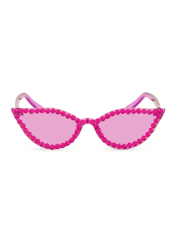 Rhinestone Trim Cat Eye Sunglasses sold by Rainbow
