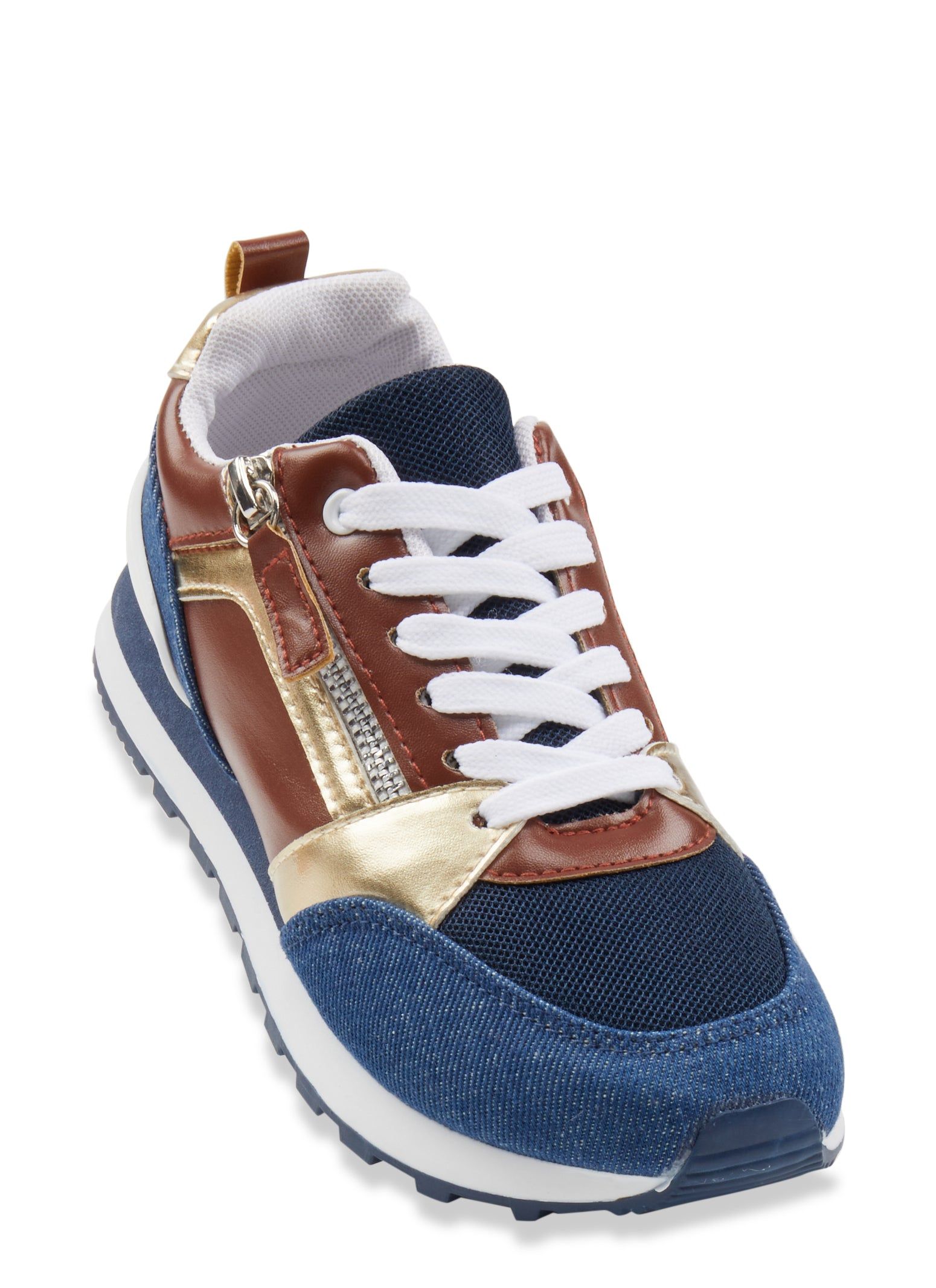 Zipper Detail Lace Up Sneakers sold by Rainbow