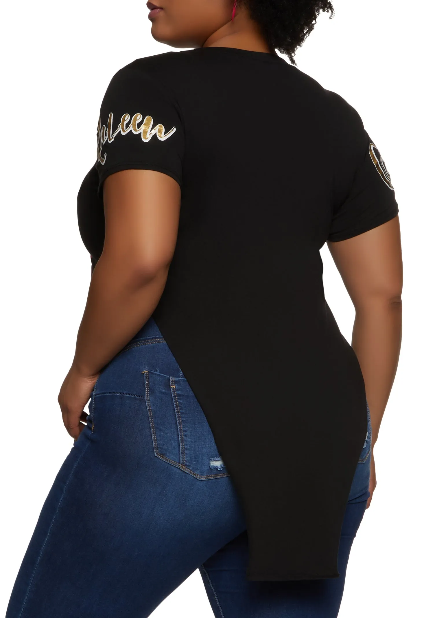 Plus Size Just A Queen Hanky Hem Graphic Tee sold by Rainbow product image thumbnail 2