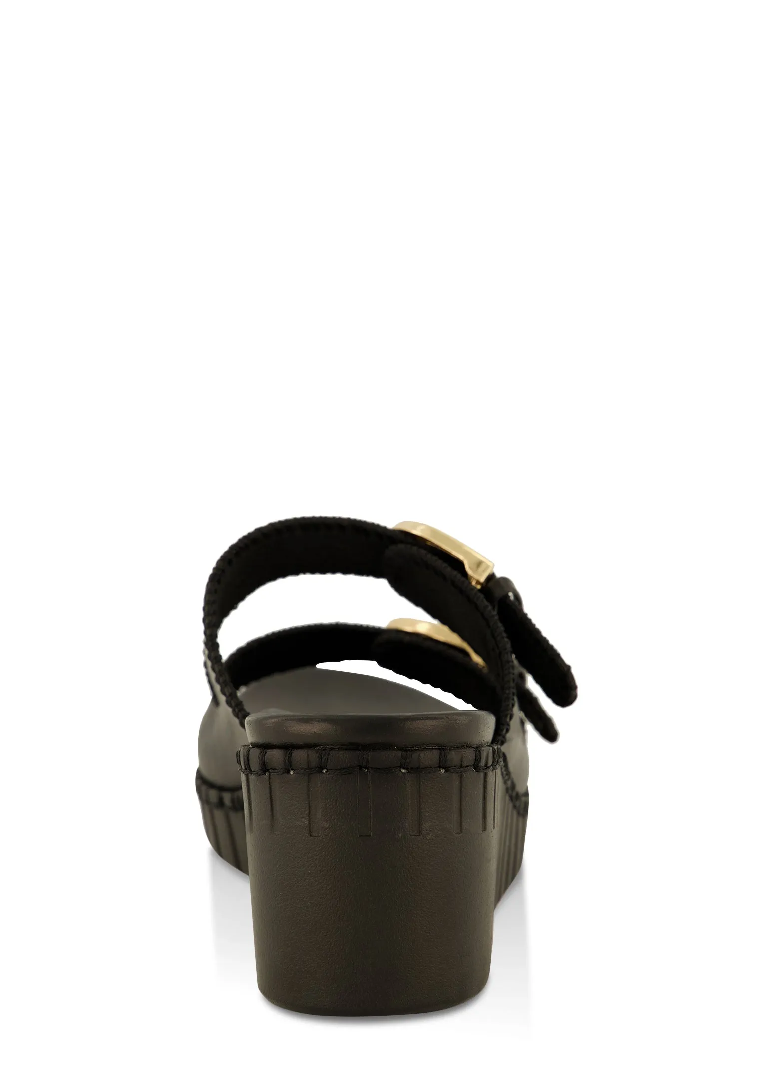 Double Buckle Strap Wedge Slide Sandals sold by Rainbow product image thumbnail 3