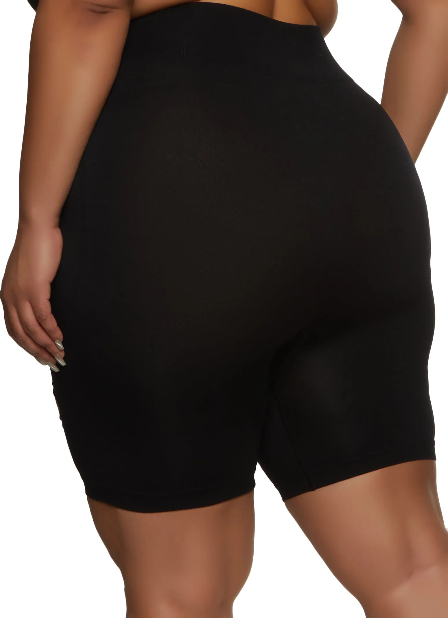 Plus Size Seamless Laser Cut Biker Shorts sold by Rainbow product image thumbnail 2