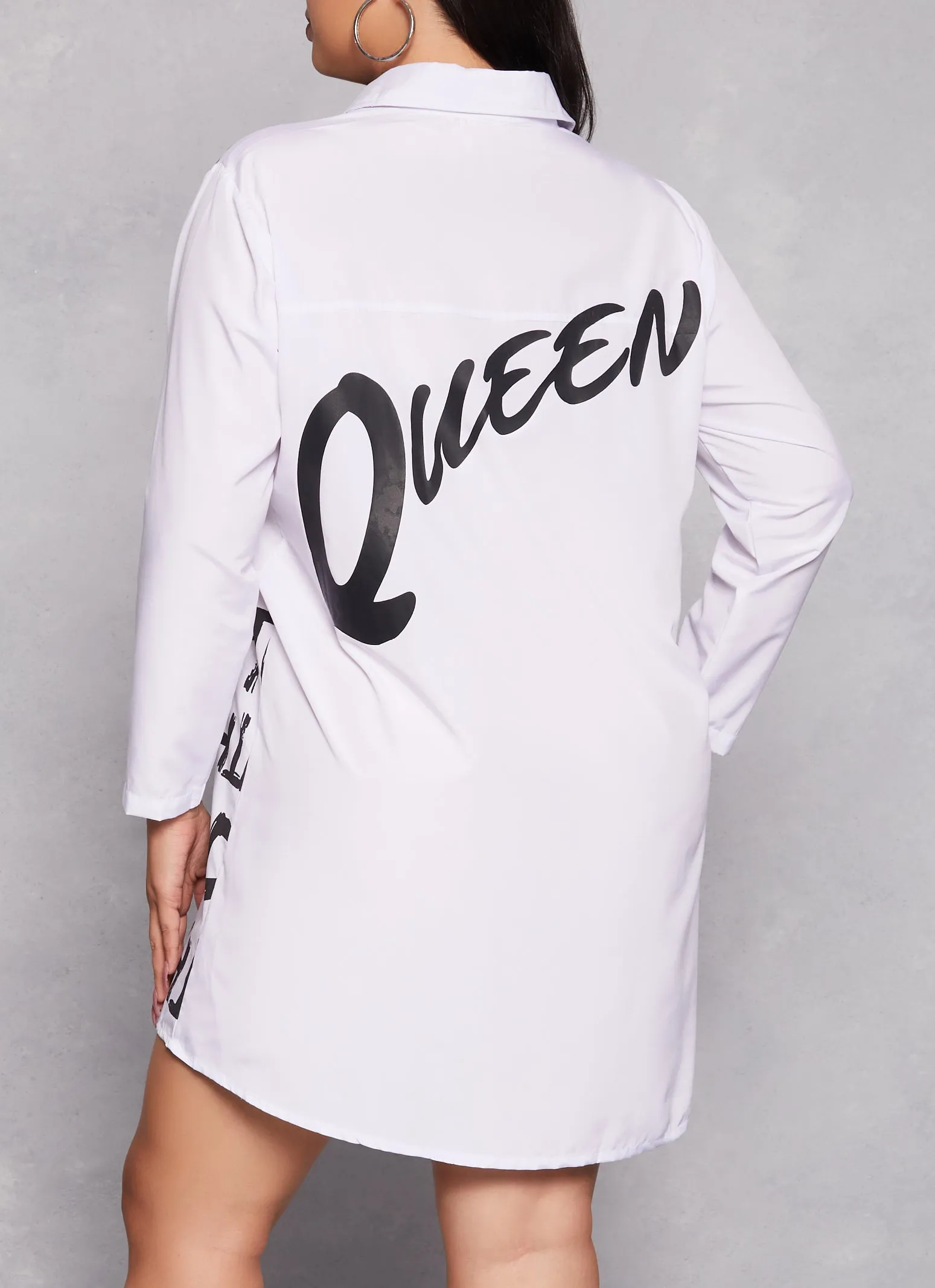 Plus Size Greek Key Print Shirt Dress sold by Rainbow product image thumbnail 3