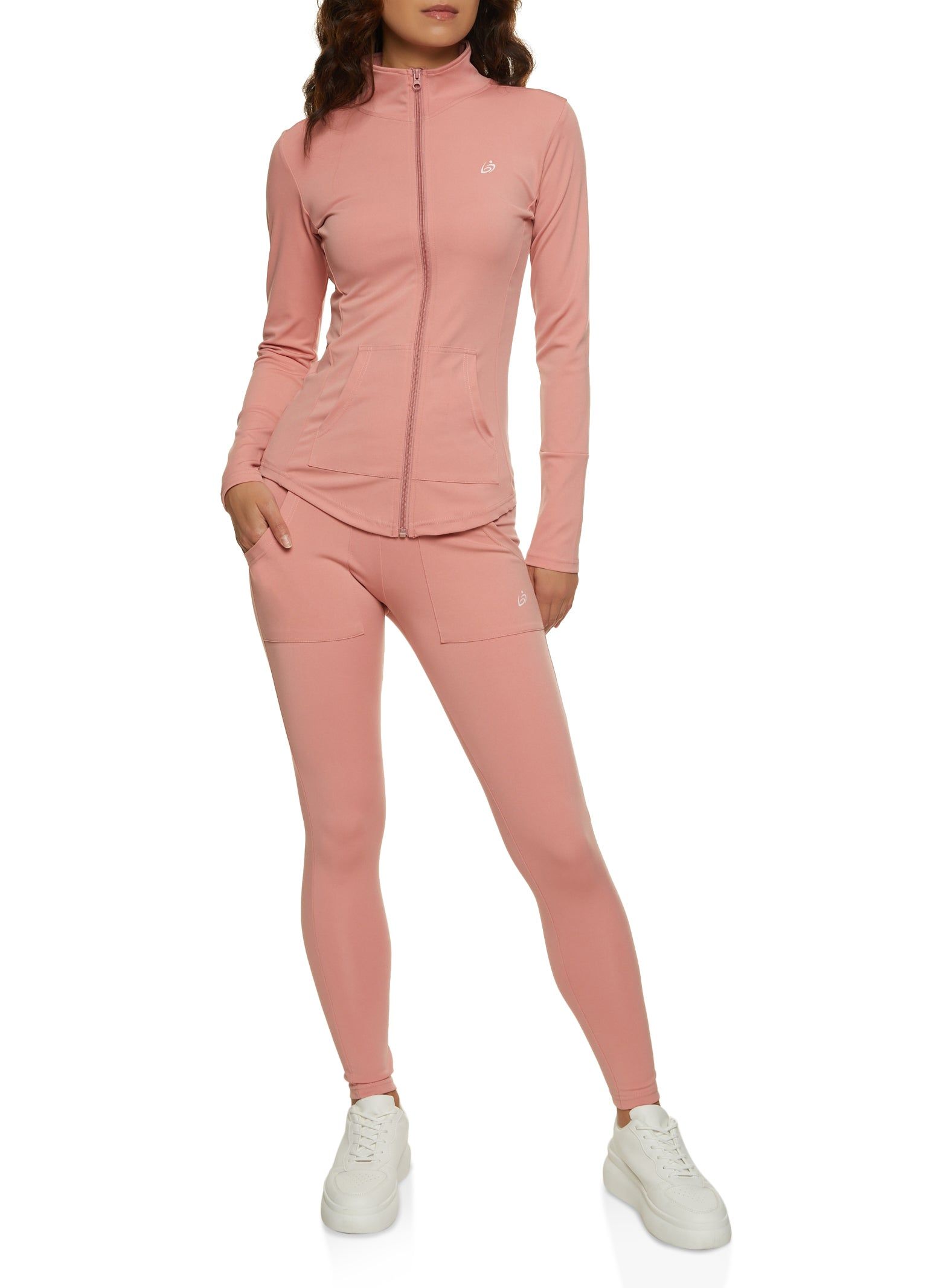 Solid Zip Front Mock Neck Track Jacket sold by Rainbow product image thumbnail 2