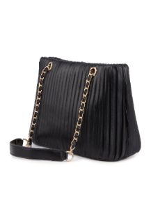 Faux Leather Pleated Chain Strap Shoulder Bag sold by Rainbow